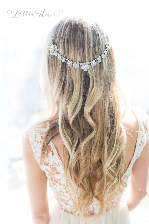 Bridal Hair Chain Wedding hair Wrap Grecian by LottieDaDesigns