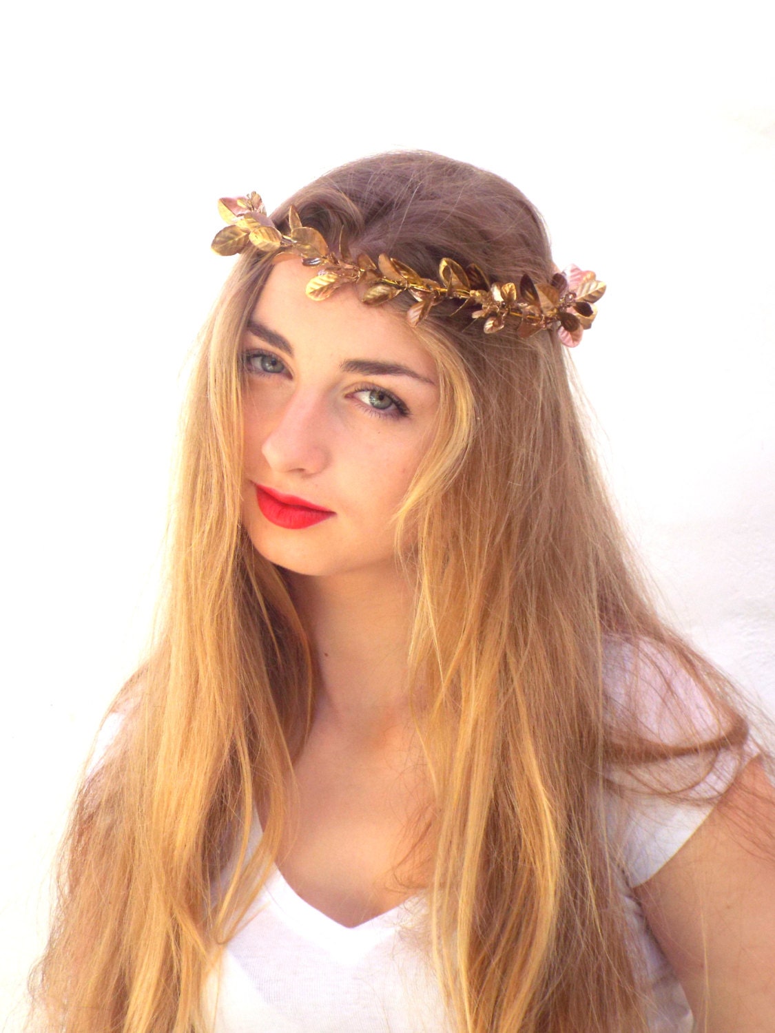 Gold leaf Crown Golden leaves Headpiece Greek Goddess