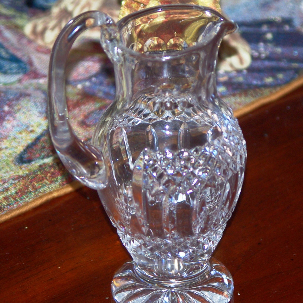 Vintage Cut Crystal 7 Pitcher with Diamond