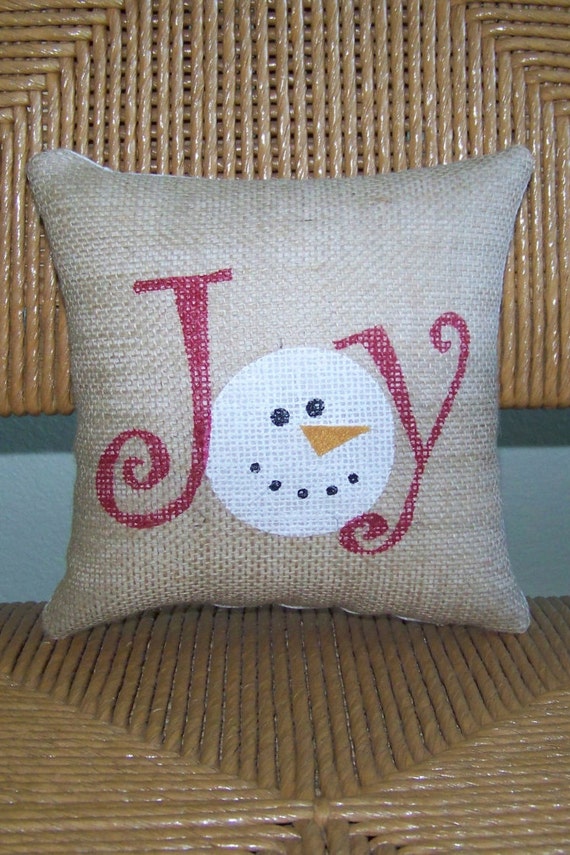 Joy snowman pillow Christmas pillow Snowman pillow Joy