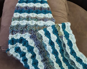Mermaid Tail Blanket Pattern Child Size Crochet Pattern - Seashell Mermaid Tail Blanket Afghan PDF Crochet PATTERN Cocoon Style Lapghan