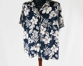 Vintage La Cabana All Night Long Hawaiian Aloha Men's Shirt Short Sleeve Button Front