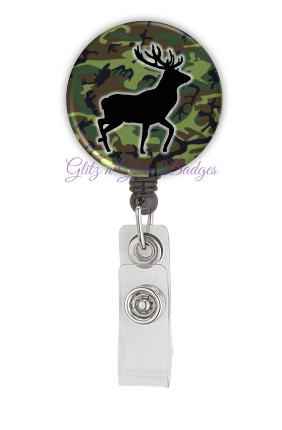 Hunting Badge Holder Camo Retractable ID Badge Holder Reel