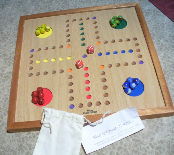 FREE SHIPPING Handmade wood Marbles game board