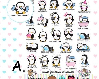 Kawaii Penguin Planner Sticker (#019)