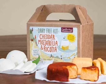 Dairy Free Cheddar, Mozzarella & Ricotta DIY Kit, Vegan, Paleo, Allergy Friendly