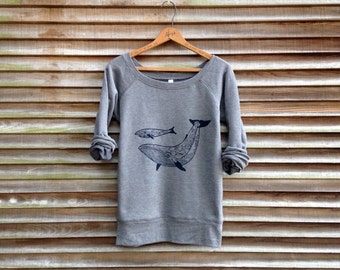 me and mama Whale Sweatshirt, Mother's Day Gift, Yoga Top, Gift for Mom, S-2XL
