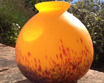 French vintage Vianne pate-de-verre vase