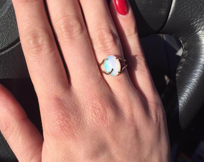 Fire opal ring - natural opal ring - Gold opal ring - silver ring - opal stone ring - natural opal - gift