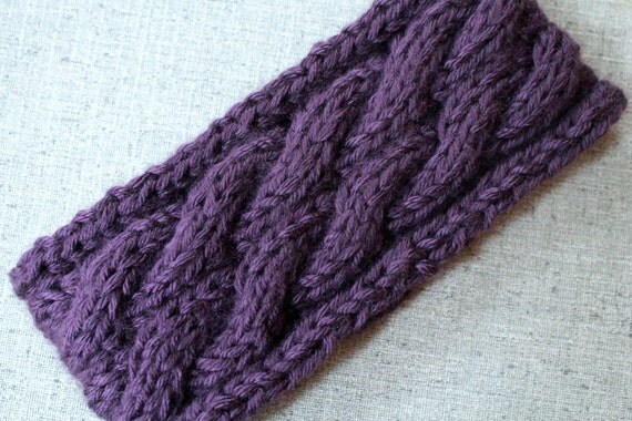 Knitted headband girls cable knit ear warmer by PurlsAndPixels