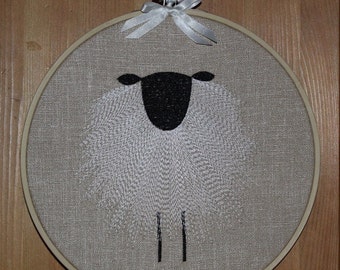 Primitive Sheep Machine Embroidery Design Pattern Three sizes included 4x4 5x7 6x10 by Titania Creations Instant Download.