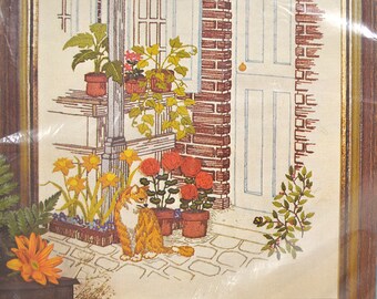 Paragon Needlecraft Embroidery AFGHAN kit flower fiori d'estate vintage *READ
