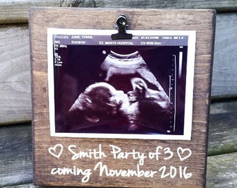 Ultrasound Picture Frame gift! Gift for mom, photo board, picture clip, gift for grandma, nana, baby shower gift, expectant mom gift 7x7