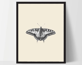 Butterfly with Yellow, Printable, Wall Art, Artwork, Home Decor, Modern Print, Print Art, Abstract Art, Color, Decorations, Digital Print