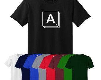 Scrabble Choose Your Own Letter Custom T-shirt Fun Mens Womens UK Ships Worldwide S-XXL