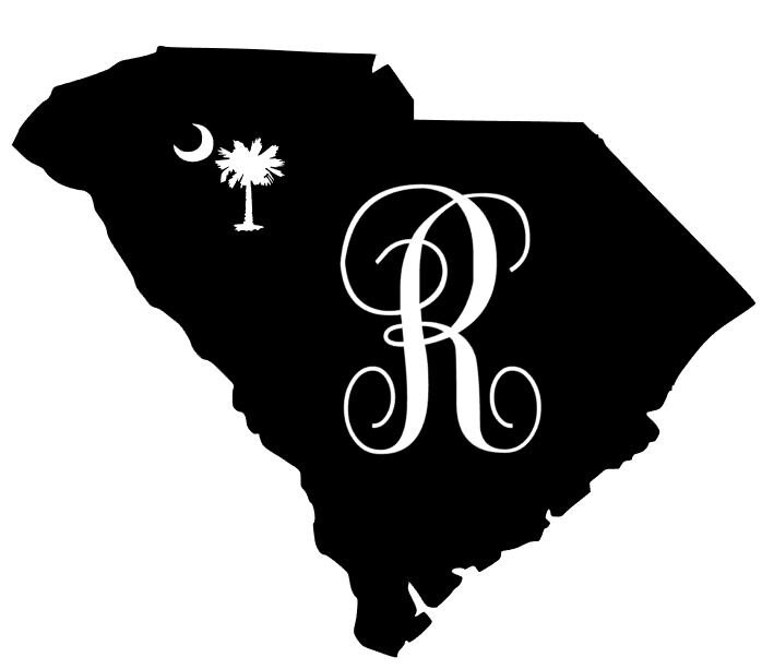 SC Decal South Carolina Monogram Decal SC state palm and