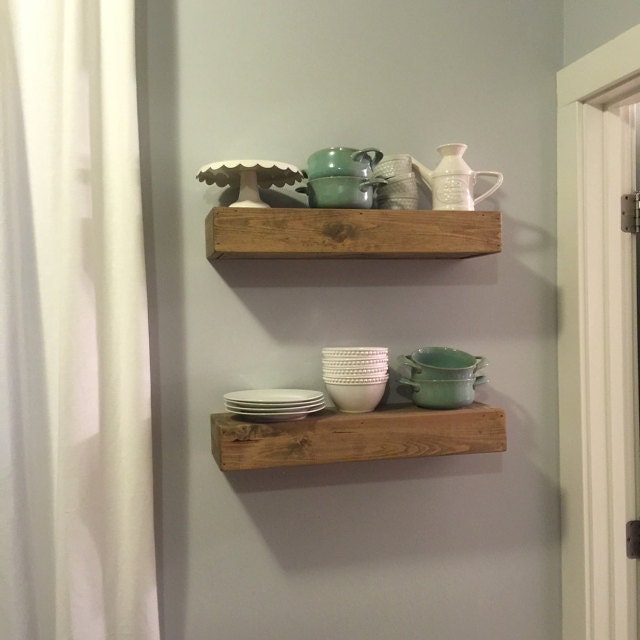Set of 2 Rustic Style Floating Shelves 22 by GnHWoodCrafters