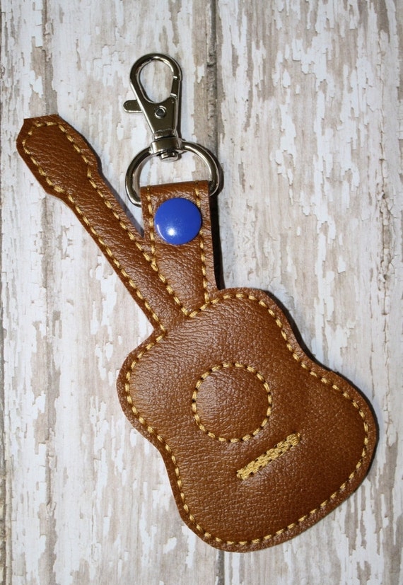 Acoustic Guitar Keychain In The Hoop Embroidery Machine Design