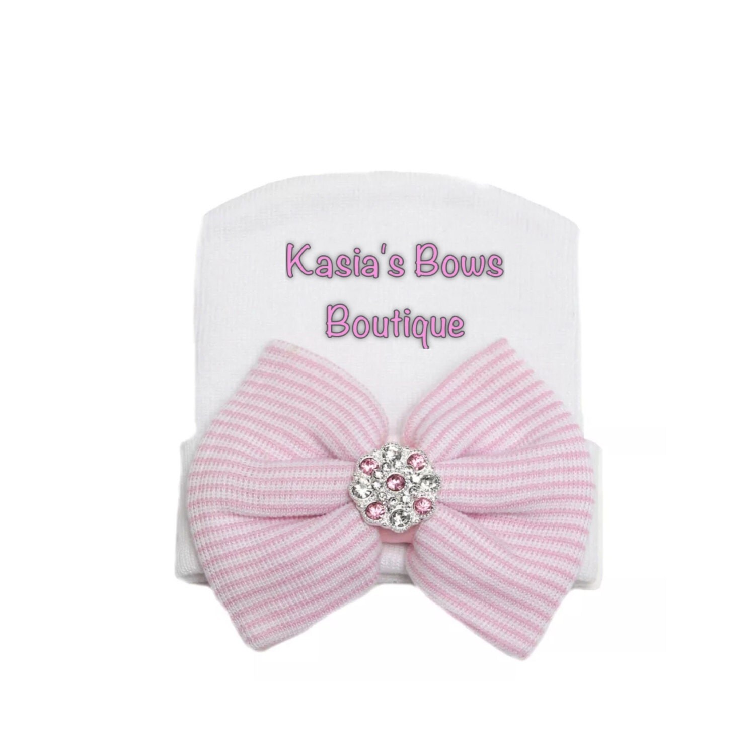 Newborn Baby Girl Hair Bow Hat by KasiasBowsBoutique on Etsy