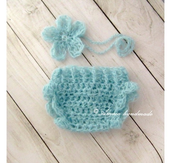 Newborn bloomer set Crochet baby girl bloomer and headband