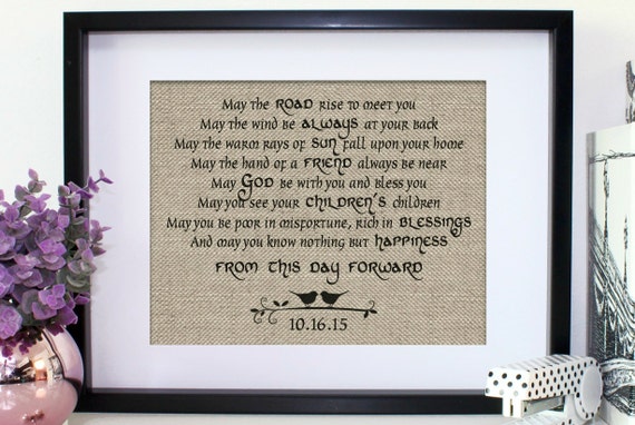 Burlap Print Personalized Irish Blessing Irish Wedding Gift ...