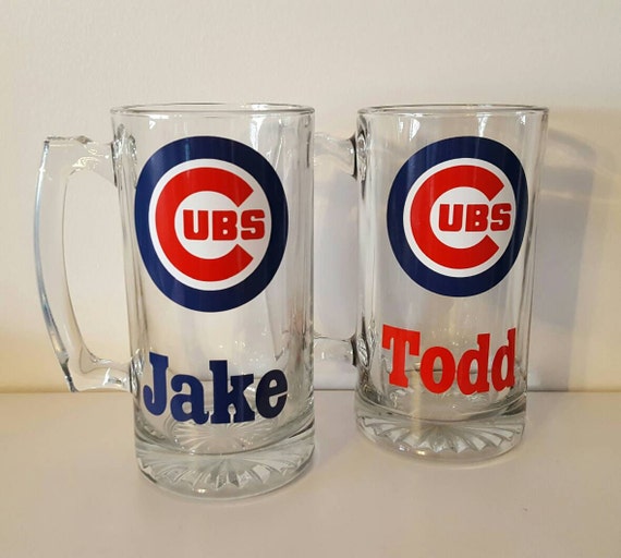 Chicago Cubs Beer Mug-Personalized Cubs Mug-Cubs by FromAtoZbyTami