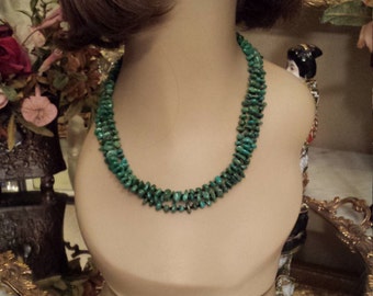 Native American turquoise three strand necklace