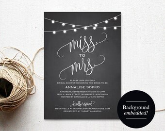 Bridal Shower Invitation, Bridal Shower Invites, Wedding Shower Invitation, Miss to Mrs, Shower Printable, PDF Instant Download #BPB299_12