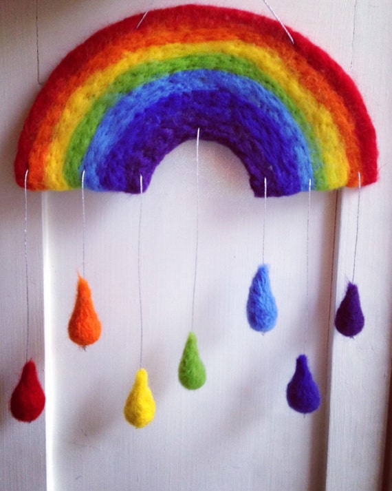 Rainbow decoration/wall hanging/home decor by SarahVaciFibreArt