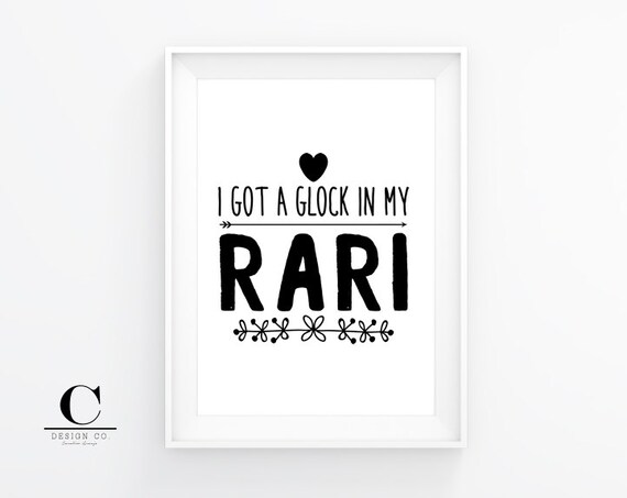 I Got A Glock In My Rari Fetty Wap Lyrics Print by CLineDesignCo