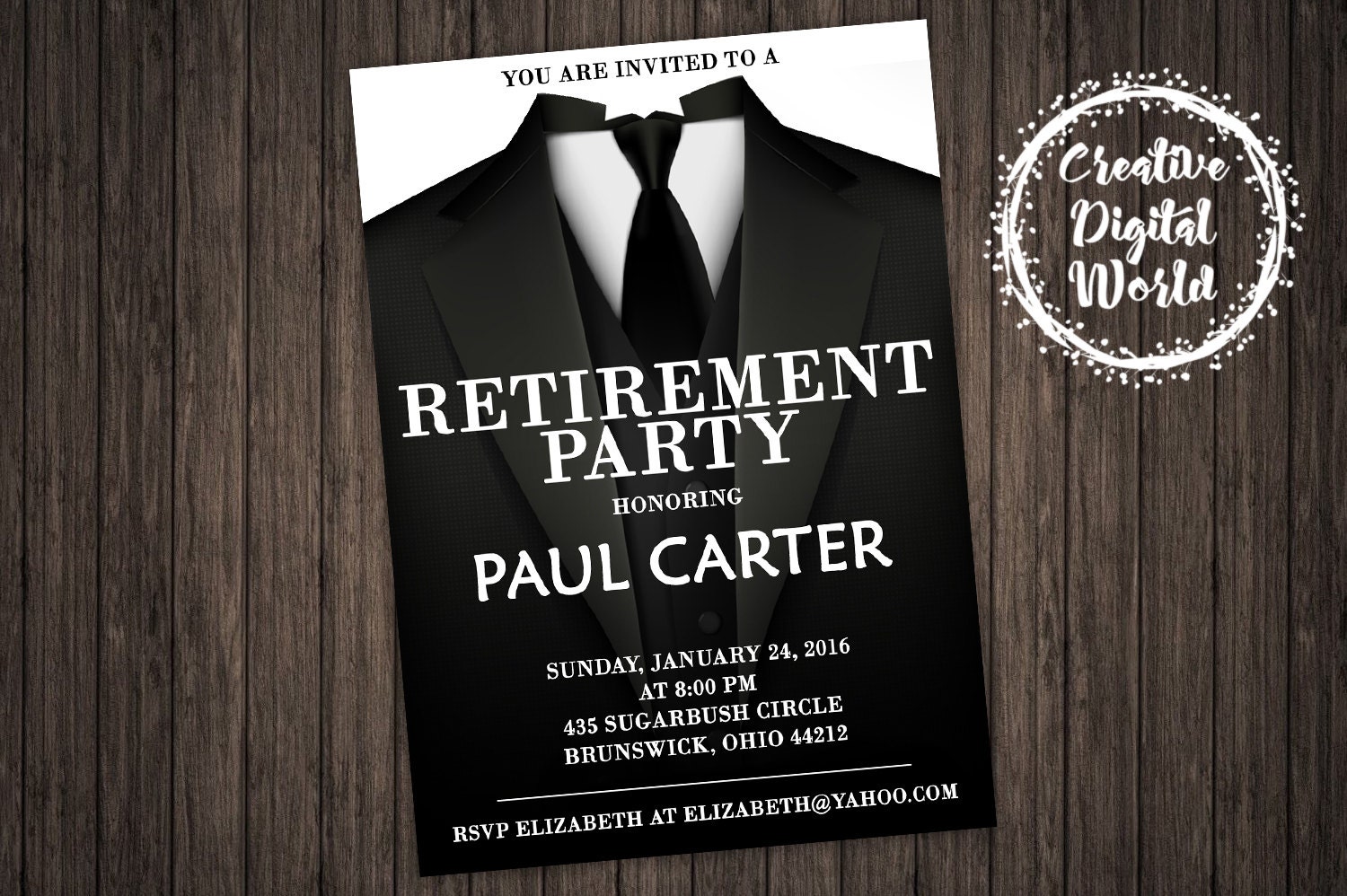 Invitations Templates Men Retirement 8