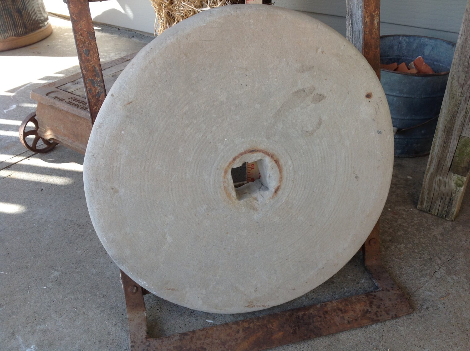 Antique GRINDING SHARPENING STONE Wheel