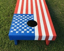 Handmade cornhole board American flag customized