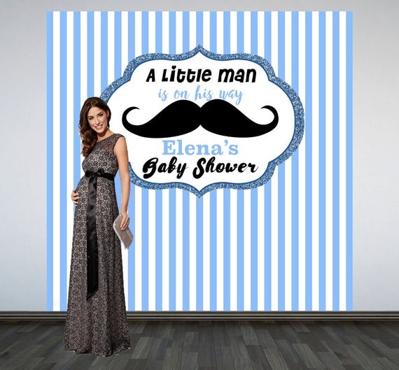 Little Man Baby Shower Backdrop Photo Booth Backdrop