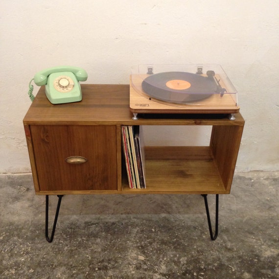 Vinyl Record Storage Console Table Mid by VintageHouseCoruna