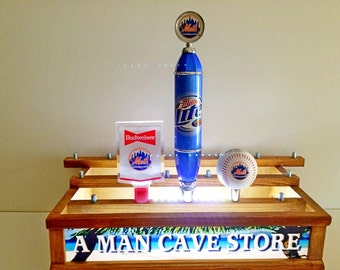 Tap Handles Baseball-NY Mets-New York Mets Beer Tap Handle-Budweiser Tap Handle -Miller Lite Tap Handle-Bar Tap-Kegerator-Craft Beer Pull