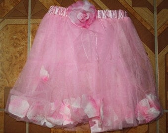 Toddler Tutu - Petal Tutu with Rose Accent - Toddler tutu - Photo Prop