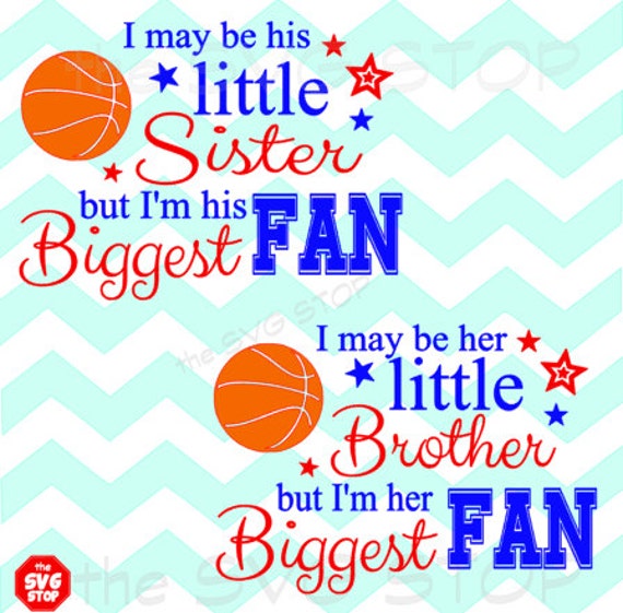 Basketball Biggest Fan brother sister design SVG and studio