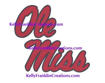 Ole Miss Embroidery design 7 SIZES!