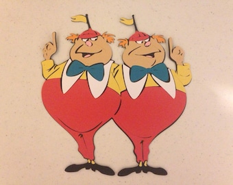 Tweedle Dee and Tweedle Dum die cut from Alice in Wonderland