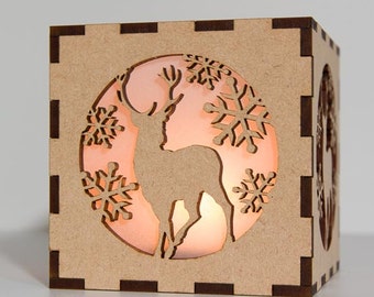 Portacandele in legno da 24 pezzi, supporto votivo per feste di
