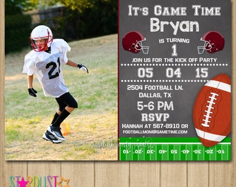 Football Birthday Invitation, Football Invitation