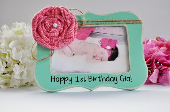 Babys First Birthday Picture Frame Baby's Birthday by KisselAve