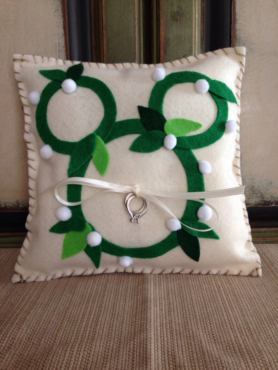 Disney Wedding Ring Bearer Pillow Ready to Ship