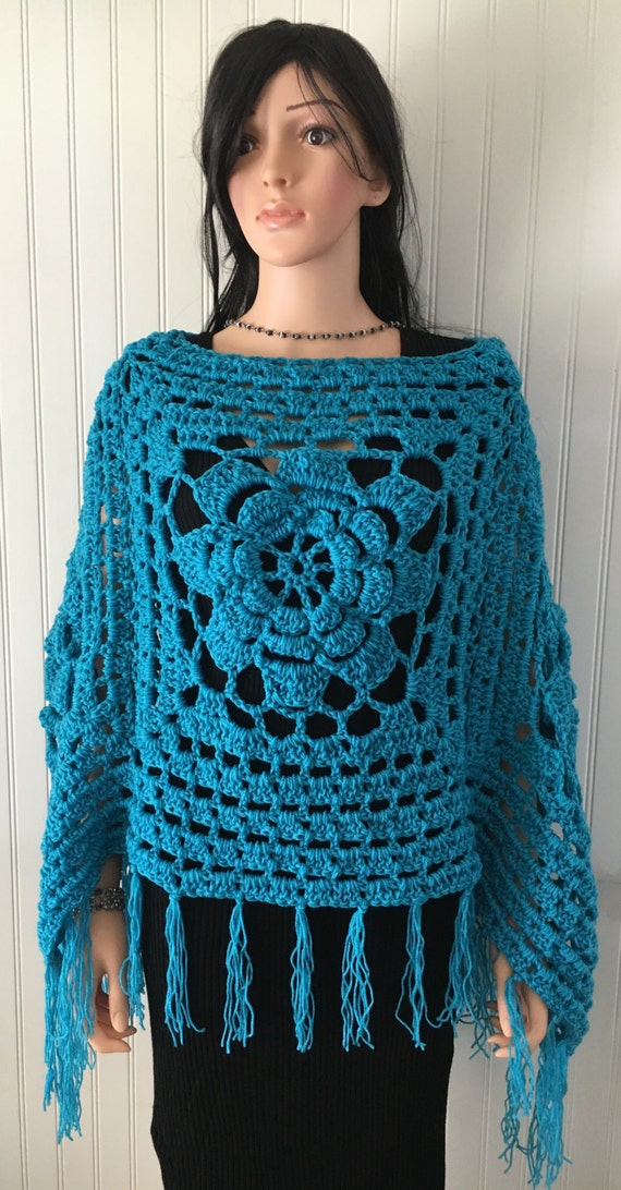 Hippie boho clothing crochet boho wrap crochet cape