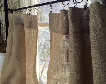 Pair of Burlap Cafe Curtain