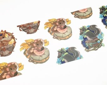Squirrel in autumn washi tape (T00486)