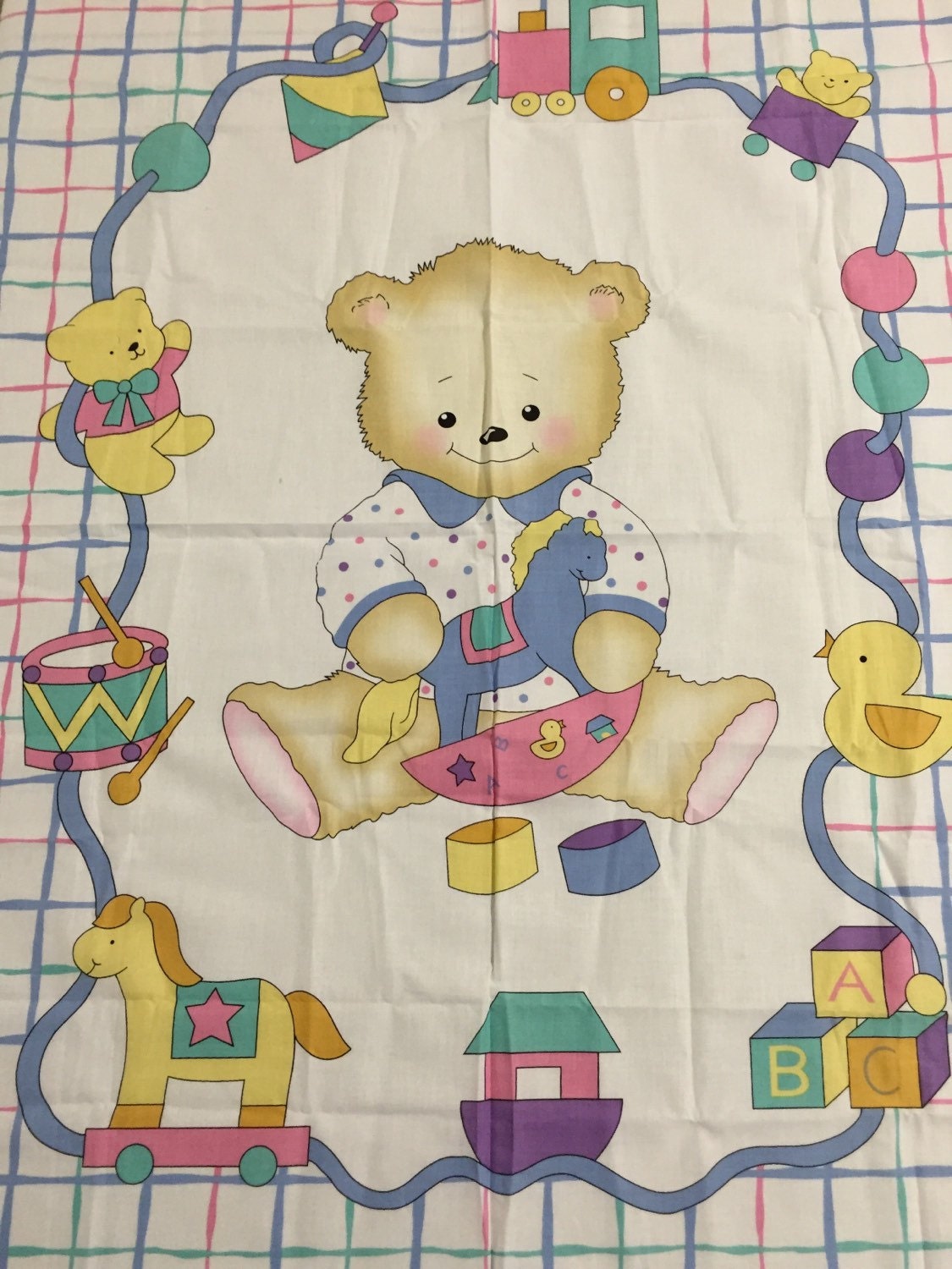 Teddy Bear Quilt Fabric Panel
