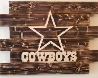 Dallas Cowboys football man cave wood sign