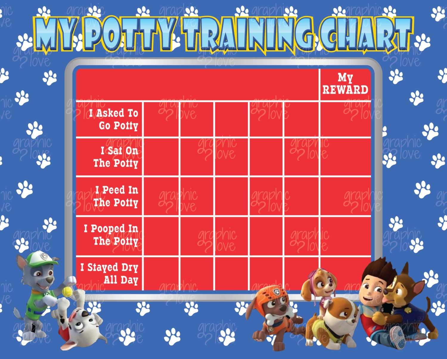 Printable Paw Patrol Potty Training Chart FREE Punch Cards